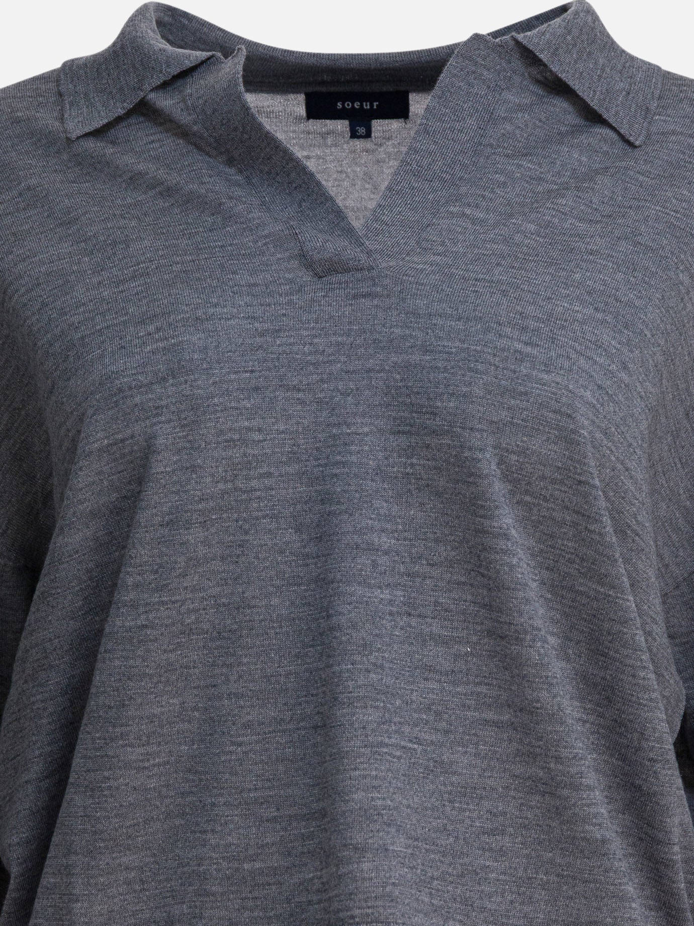 V neck sweaters Solid colour  Grey - Soeur Women | PDP | VIETTI Online Store | Zoom-Modal_3
