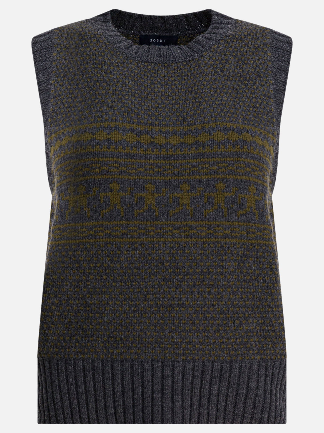 Vests Textured knit  Grey - Soeur Women | PDP | VIETTI Online Store | Zoom-Modal

