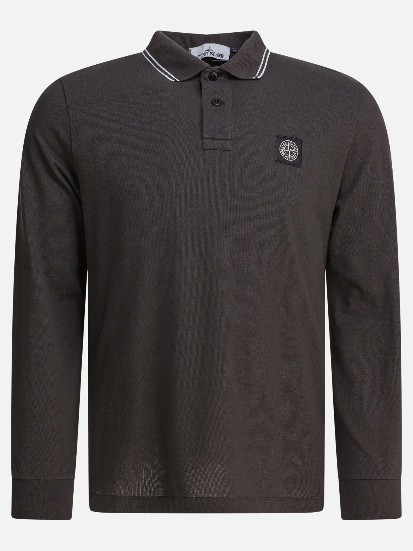 Stone Island Organic cotton and pique polo shirt 25578993_M Grey thumbnail_1