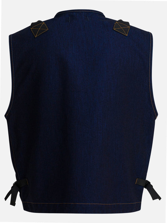 Vest jackets Solid colour  Blue - Stone Island Men | PDP | VIETTI Online Store | 2

