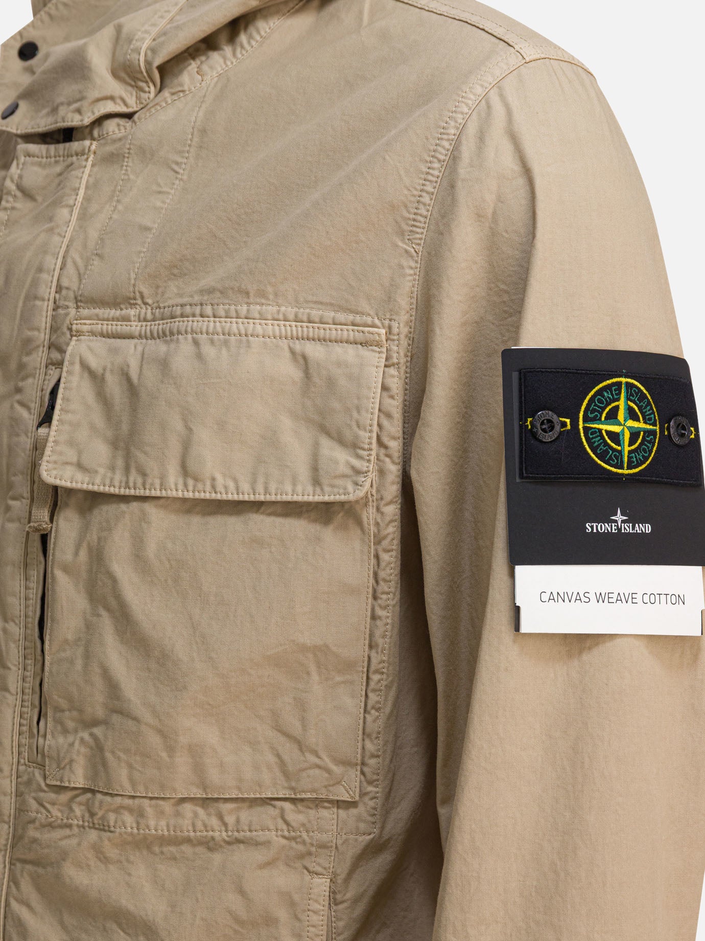 Stone Island Waterproof canvas jacket Beige