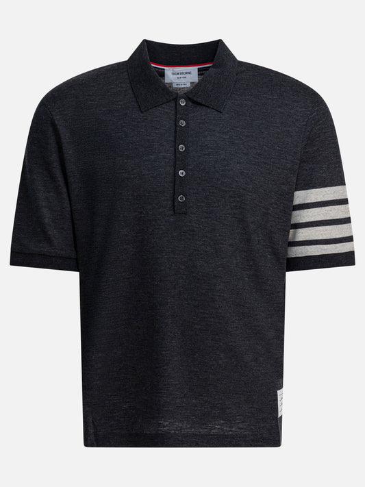 Polo shirts with buttons Logo  Grey - Thom Browne Men | PLP | VIETTI Online Store 
