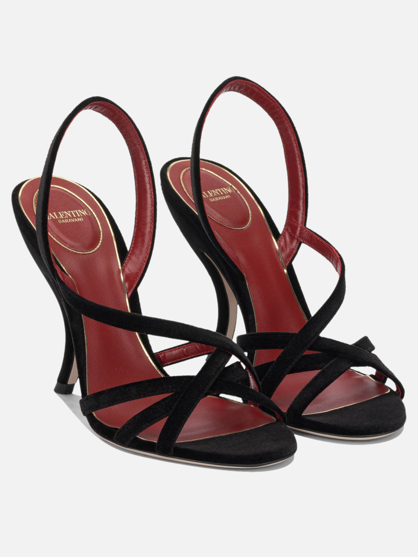 Heeled sandals 100% fabric - 100% leather - 100% rubber  Black - Valentino Garavani Women | PDP | VIETTI Online Store | thumbnail_2