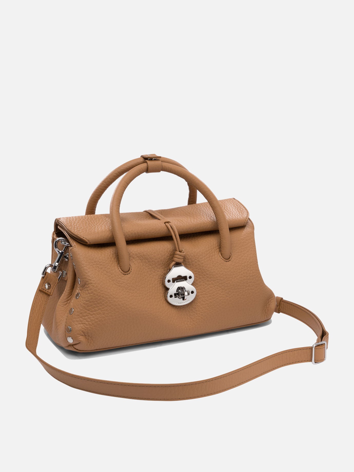 Medium bags 100% cow leather - 100% cotton  Brown - Zanellato Women | PDP | VIETTI Online Store | thumbnail_2